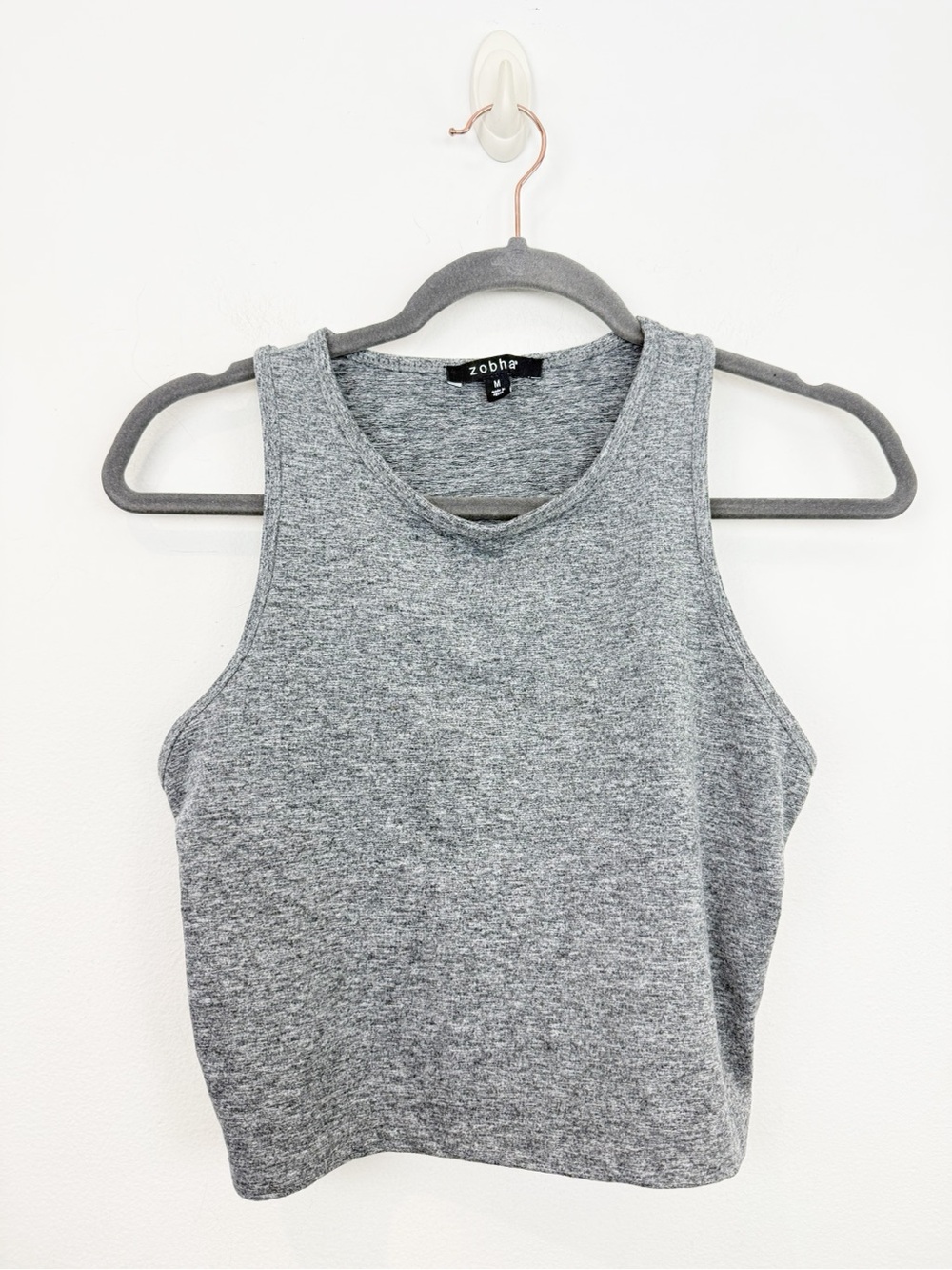 Zobha Gray Crop Tank Top Size Medium
